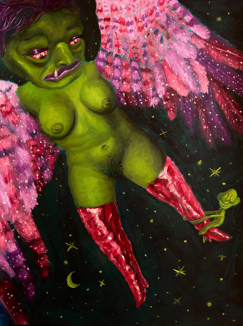 &quot;Mourmur&quot; oil on Bristol board, 19&#39;&#39; x 24&#39;&#39;, 2023