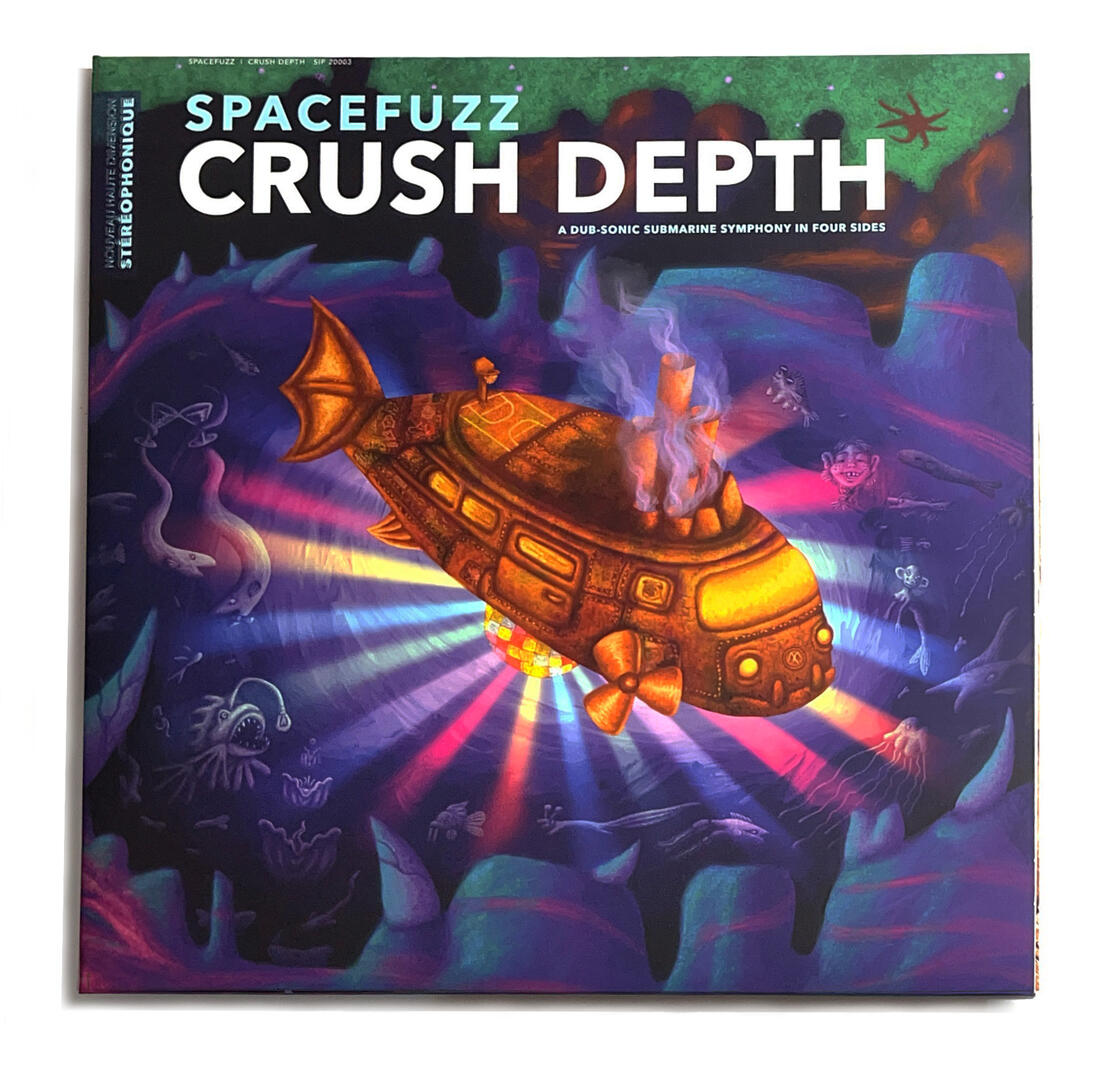 Illustration for the album "Crush Depth" by Spacefuzz (Typography by Charles Morogiello)