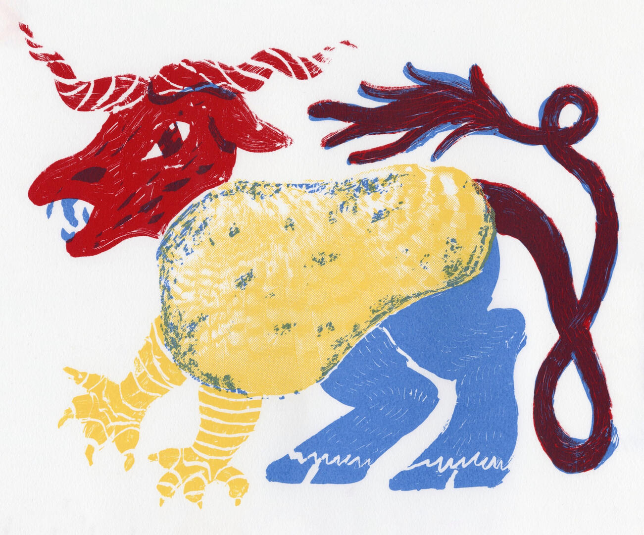 "Monster" screenprint on Rives BFK, 17'' x 11'', 2023